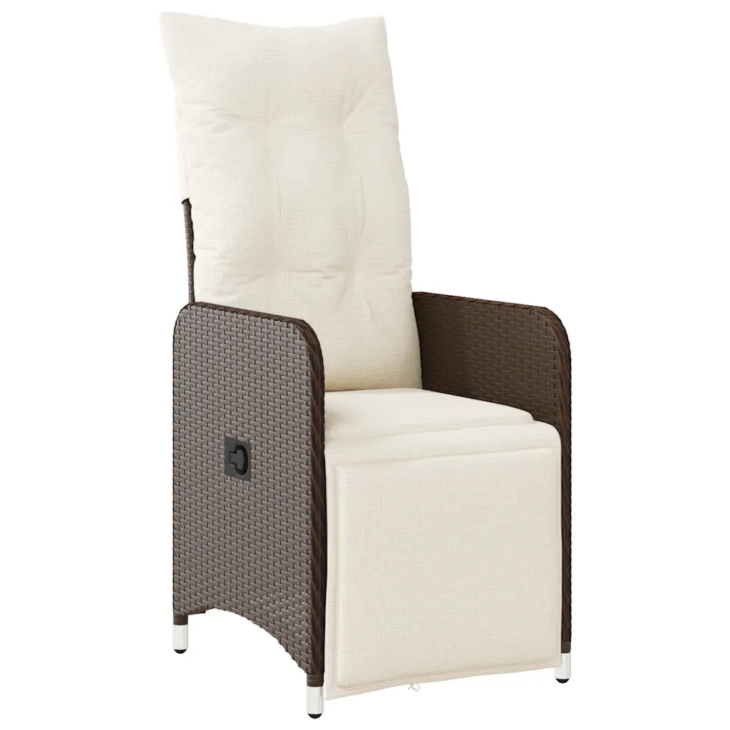 Set BistrÃ² da Giardino 7 pz con Cuscini in Polyrattan Marrone