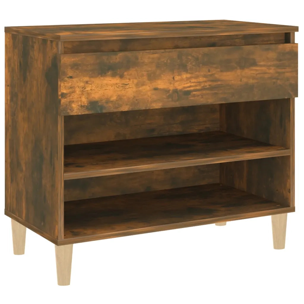 Scarpiera-Scaffale per scarpe Rovere Fumo 70x36x60 cm in Legno Multistrato 570339