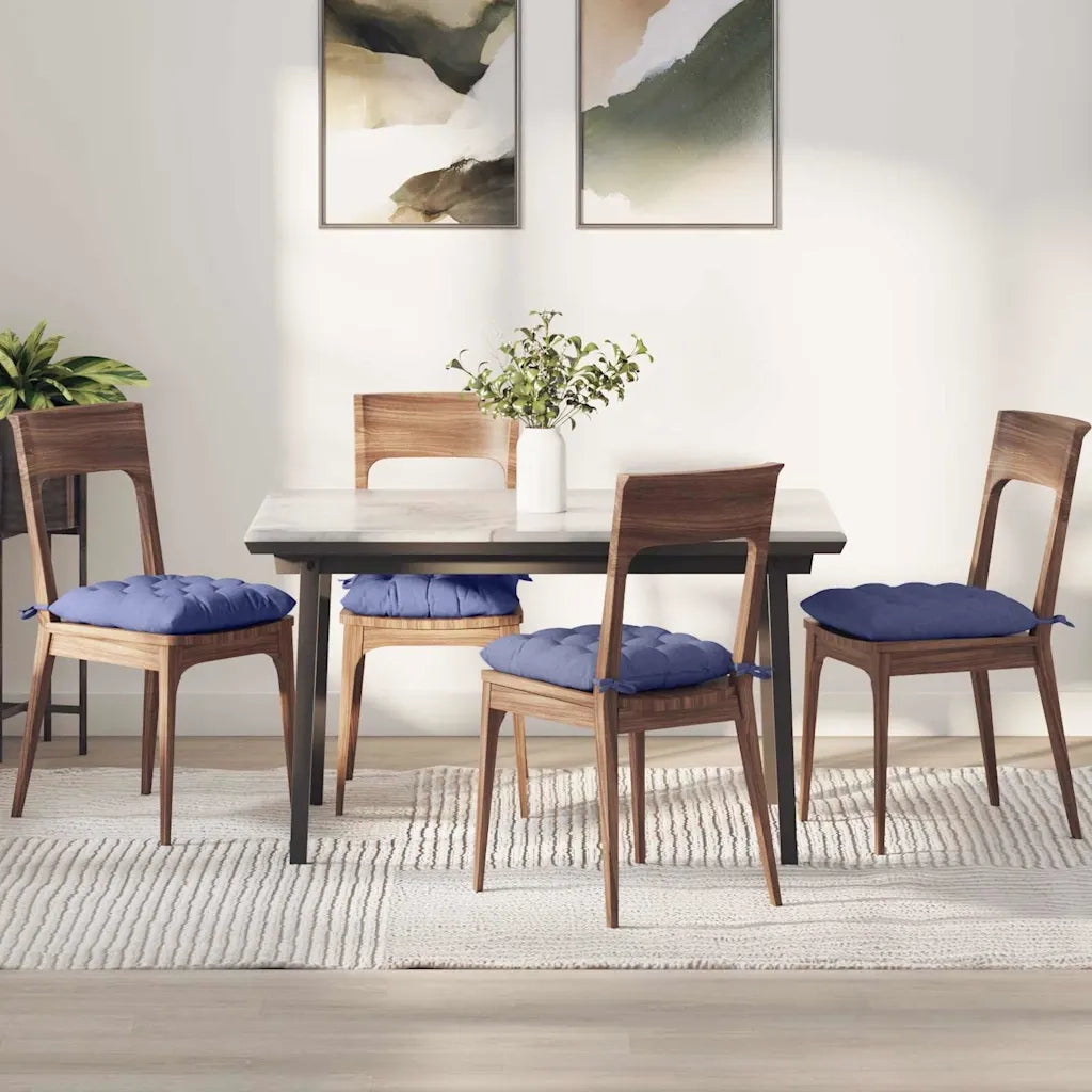 Cuscini per Seduta 4 pcs Blu jeans 40 x 40 x 6 cm Tessuto 42015160