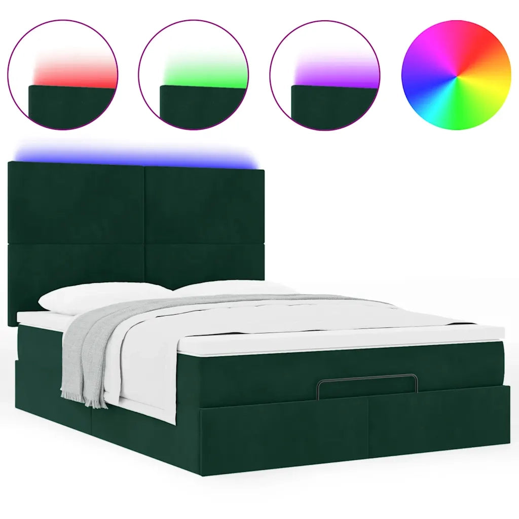 Struttura Letto Pouf con Materassi 140x200 cm in Velluto 3314255