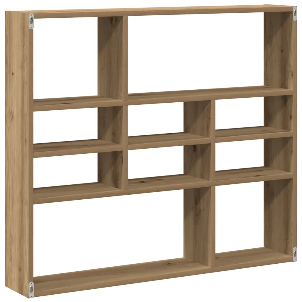 Scaffale a Parete Rovere Artigianale 90x16x78 cm Truciolato