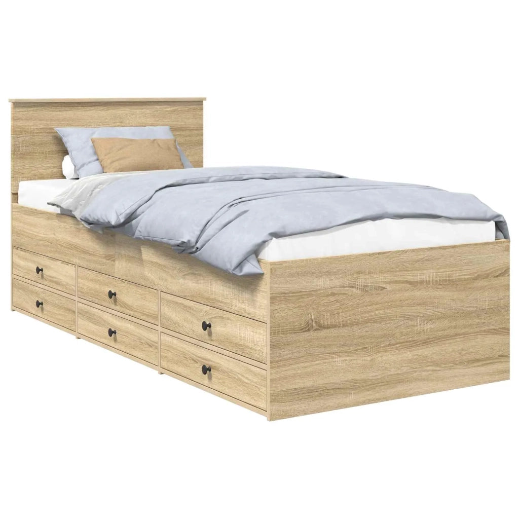 Daybed Rovere Sonoma e Nero 100 x 200 cm Legno multistrato 3408517