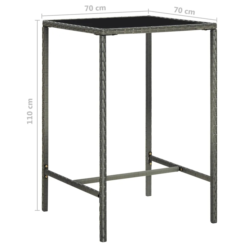 Set da Bar da Giardino 5 pz con Cuscini in Polyrattan Grigio 3094791