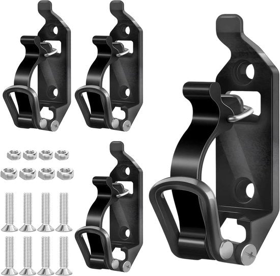 Set di 4 supporti per lato del tetto, supporto di sollevamento, accessori di fissaggio alle pareti, viti per fissaggio alla barca - nero.