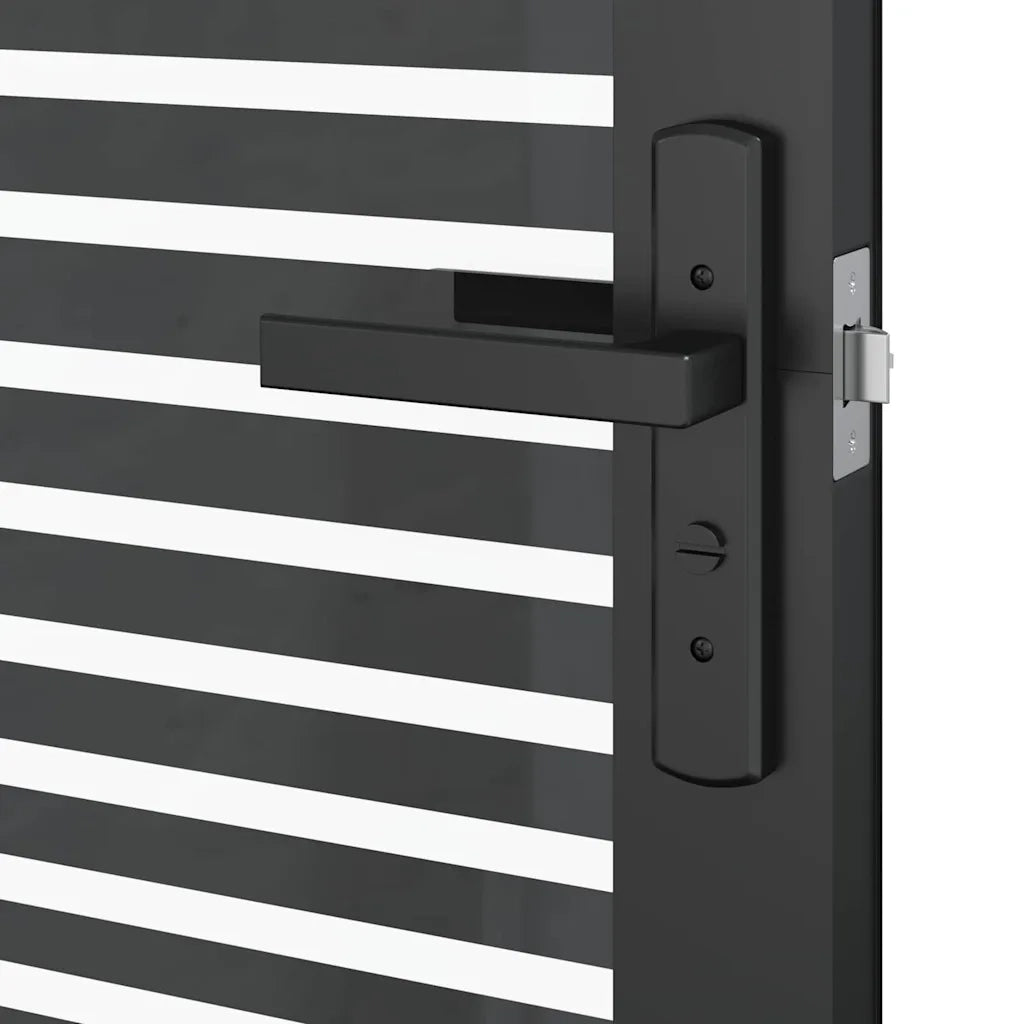 Porta in vetro Rigato Nero 83 x 3,5 x 201,5 cm Alluminio 42012454