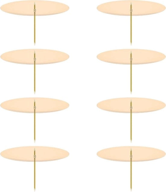 Set di candele per albero di Natale 8 pezzi, decorazioni natalizie in metallo 8 cm, dorato