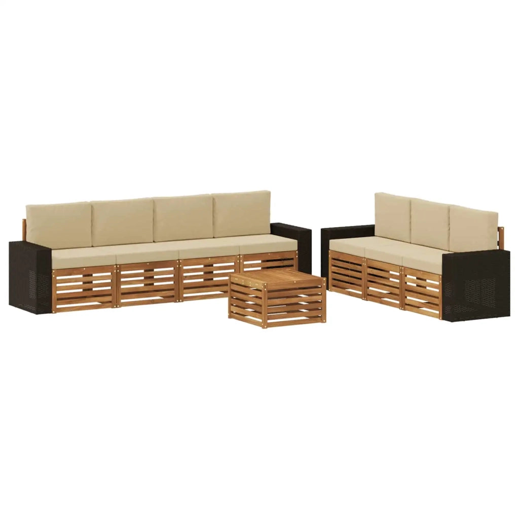 Set divani 8 pz Legno di Acacia Massello 3384124