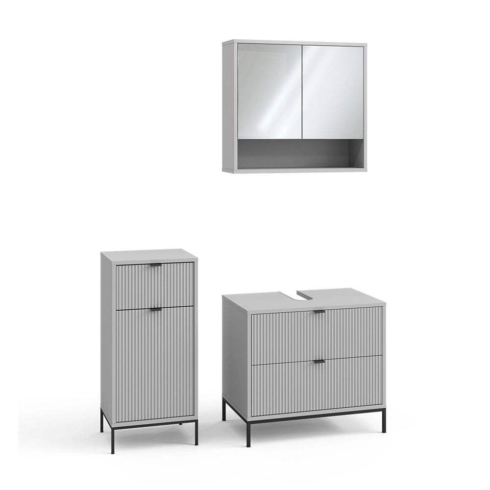 Vicco Set di mobili da bagno Grigio 3 parti