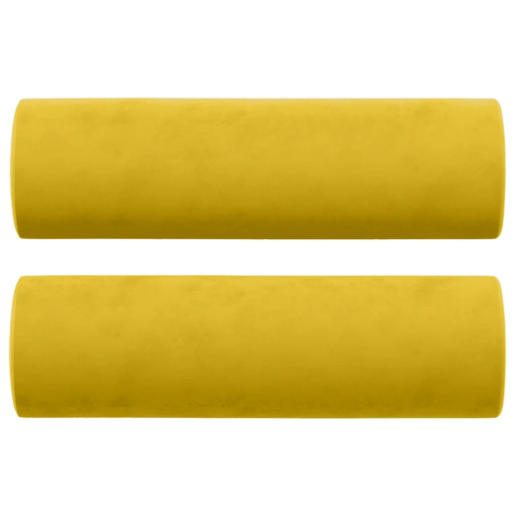 Divano | Divano da soggiorno | Sofa a 2 Posti con Cuscini Giallo 120 cm in Velluto