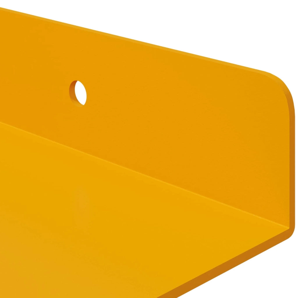 Mensola sospesa 2 pcs Giallo senape 30 x 9 x 2,5 cm Acciaio