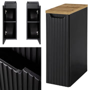 Armadietto Pensile NEWPORT con Anta e Ripiano 20x60x40 cm - Nero/Effetto Rovere [en.casa]