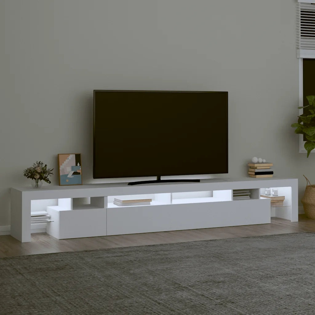 Mobile Porta TV con Luci LED-Mobile per TV-Credenza TV Bianco 260x36,5x40 cm