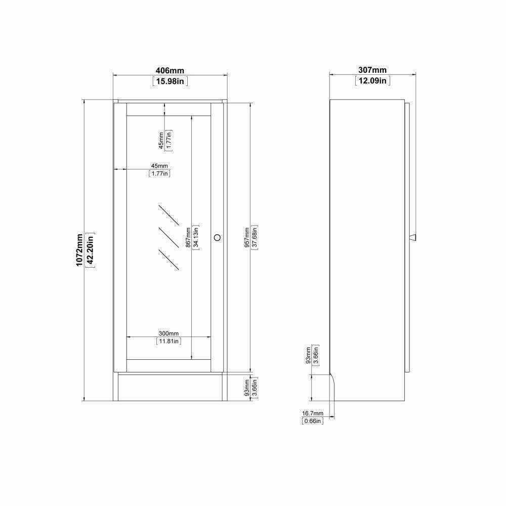 Libreria Goring, Scaffale da ufficio, Mobile portalibri, Biblioteca, 41x28 h107 cm, Bianco