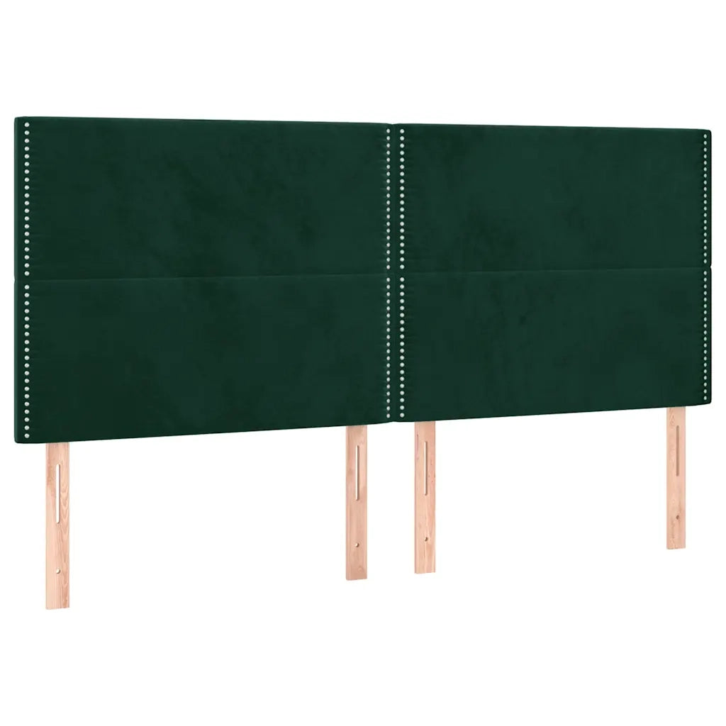 Testiera a LED Verde Scuro 180x5x118/128cm in Velluto 3122347