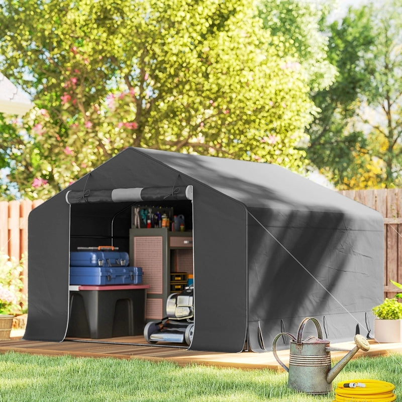 RIPOSTIGLIO DA GIARDINO 3x3 m Grigio Scuro in plastica