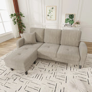 DIVANO Angolare Modulare con Chaise Longue 166 x 118 x 77 cm Corda Marrone Grigio