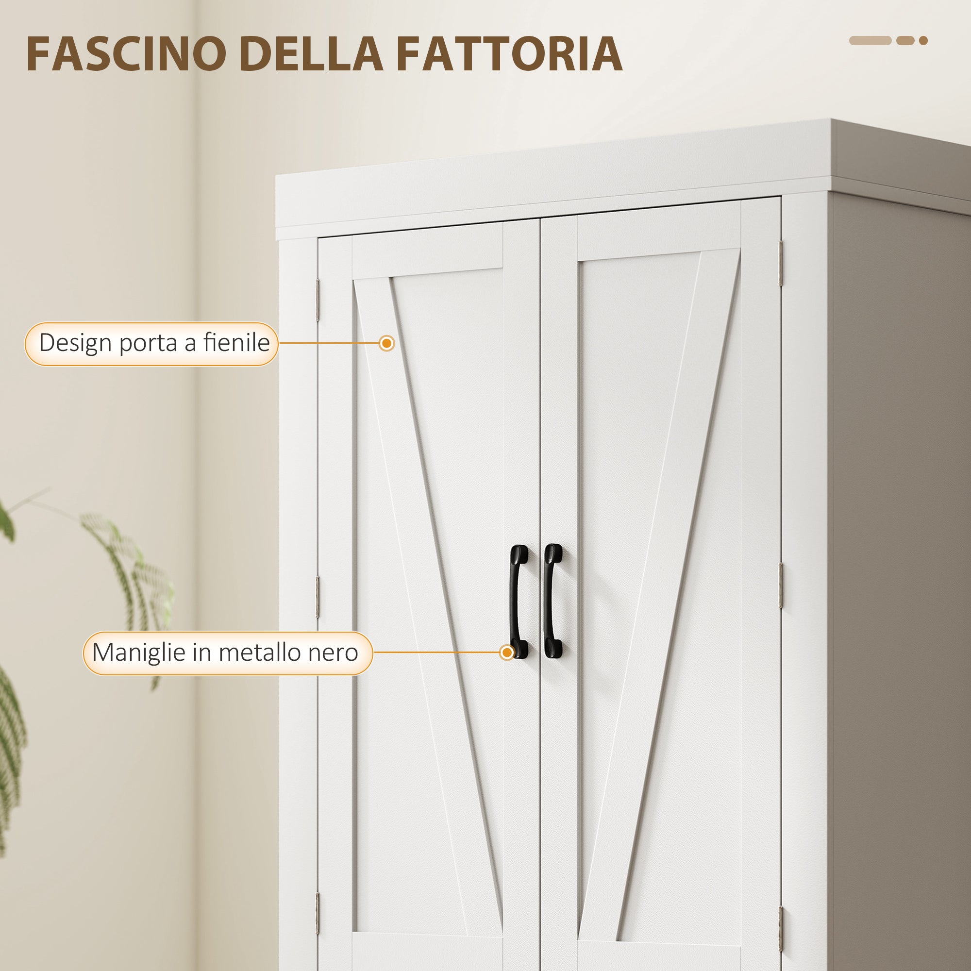 Dispensa Cucina in Stile Country 76x39,5x183,5 cm con 2 Armadietti 6 Ripiani e Cassetto in Legno Bianco
