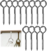 12 pezzi di occhiello M8 con occhiello a 120 mm di filo di legno occhiello anello con cerniera viti autoalimentanti viti uncino viti per uso domestico cucina e ufficio.