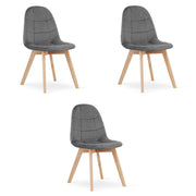Sedia Valora NUUC in velluto grigio scuro, design ergonomico x3
