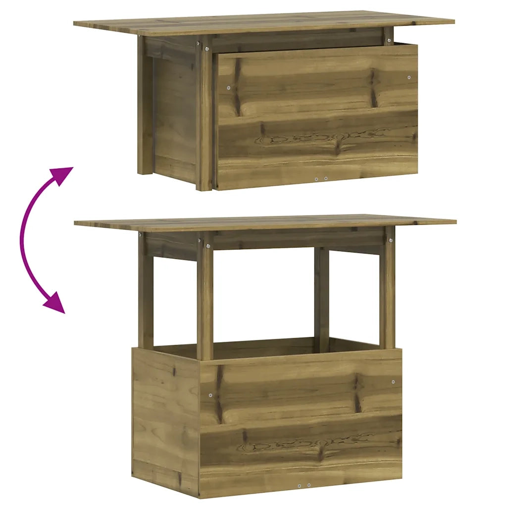 Tavolo da Giardino | Tavolino da esterno 100x50x75 cm in Legno Impregnato di Pino