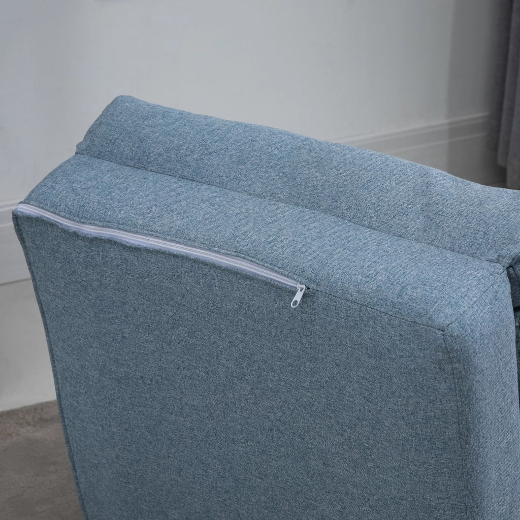 Poltrona letto imbottita con cuscino e schienale regolabile ¨C zephmum ¨C blu