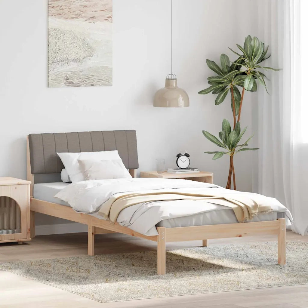 Struttura del letto con testiera-Giroletto con Testiera Marrone e taupe 90 x 190 cm 353679