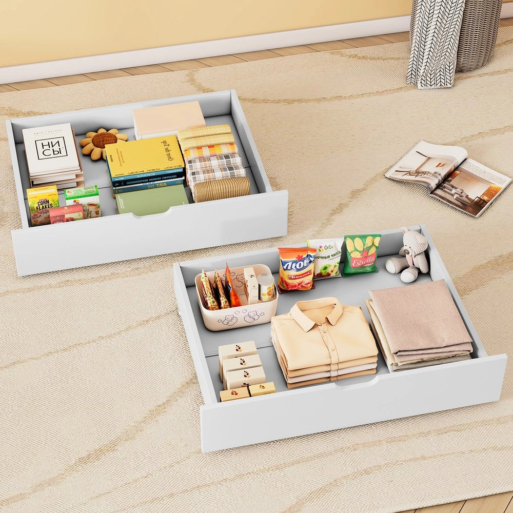 Cassetti Contenitore sotto Letto in MDF con Rotelle ¨C Xylo ¨C Bianco 93x66.5x20