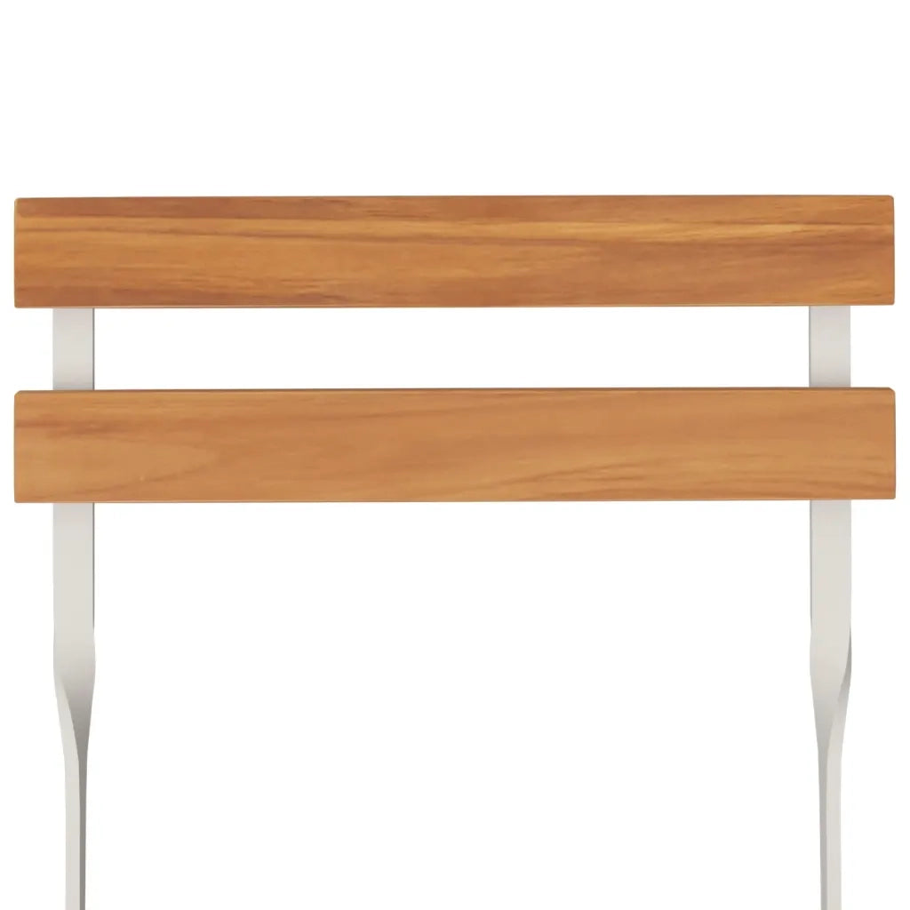 Set Bistrò Pieghevole 5pz in Legno Massello di Acacia e Acciaio 3152100