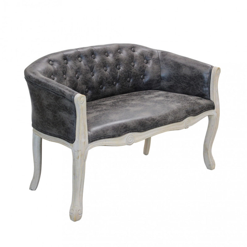 DIVANO COLEMAN IN ECOPELLE VINTAGE GRIGIO