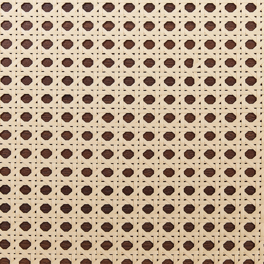 Letto matrimoniale legno di pioppo scuro con testiera in vimini 140 x 200 cm camera da letto moderna boho minimalista