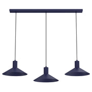 Lampada sospesa Nox 3 luci GU10 blu acciaio