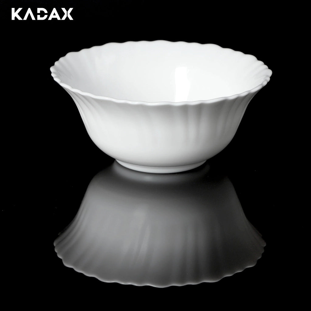 KADAX 6x Ciotola in vetro per insalata Ciotola per snack bianca 13 cm