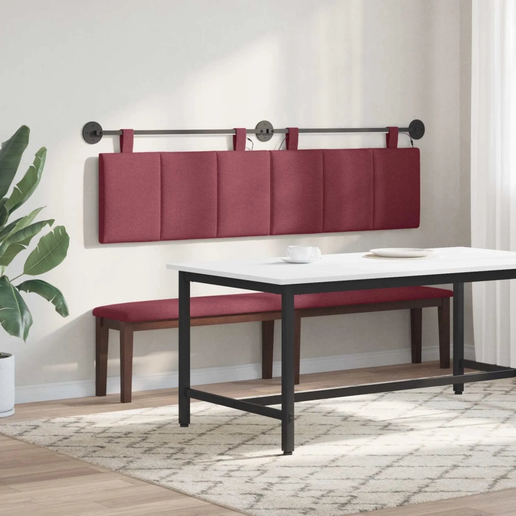 Testiera | Testata sospesa Con luce LED Rosso Vino Tessuto