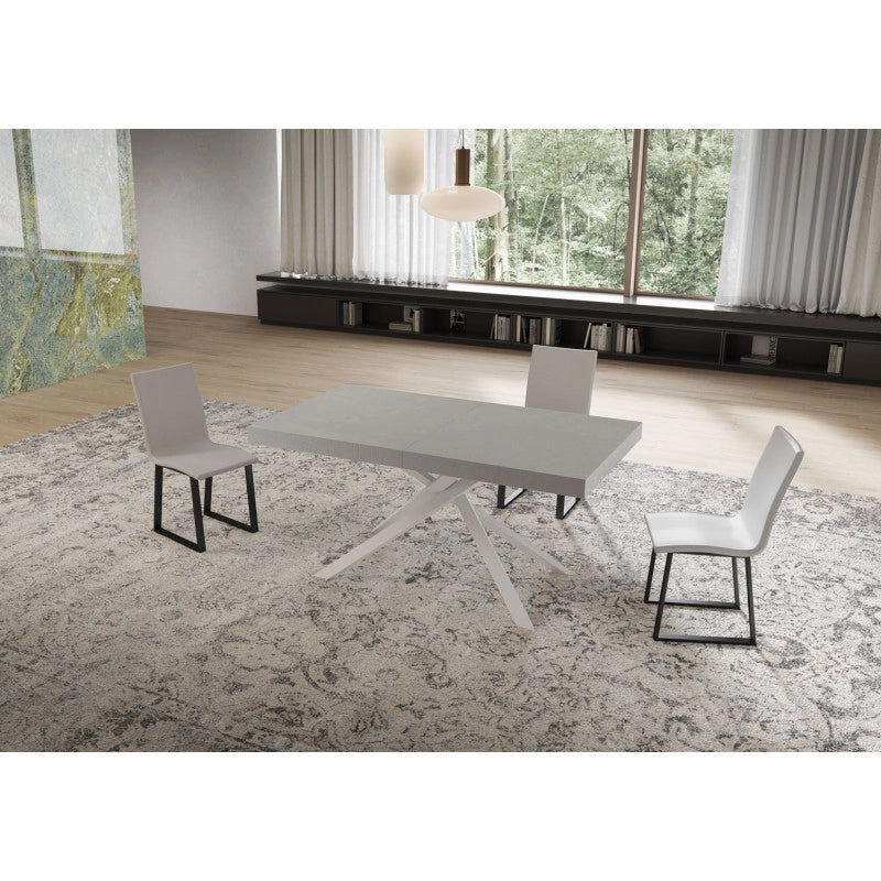 Tavolo allungabile 160/420x90 cm Niket telaio Bianche - Cashmere