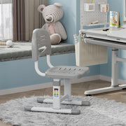 Sedia per Cameretta Sauda ad Altezza Regolabile 75 x 36 x 46 cm - Grigio Chiaro / Bianco [en.casa]