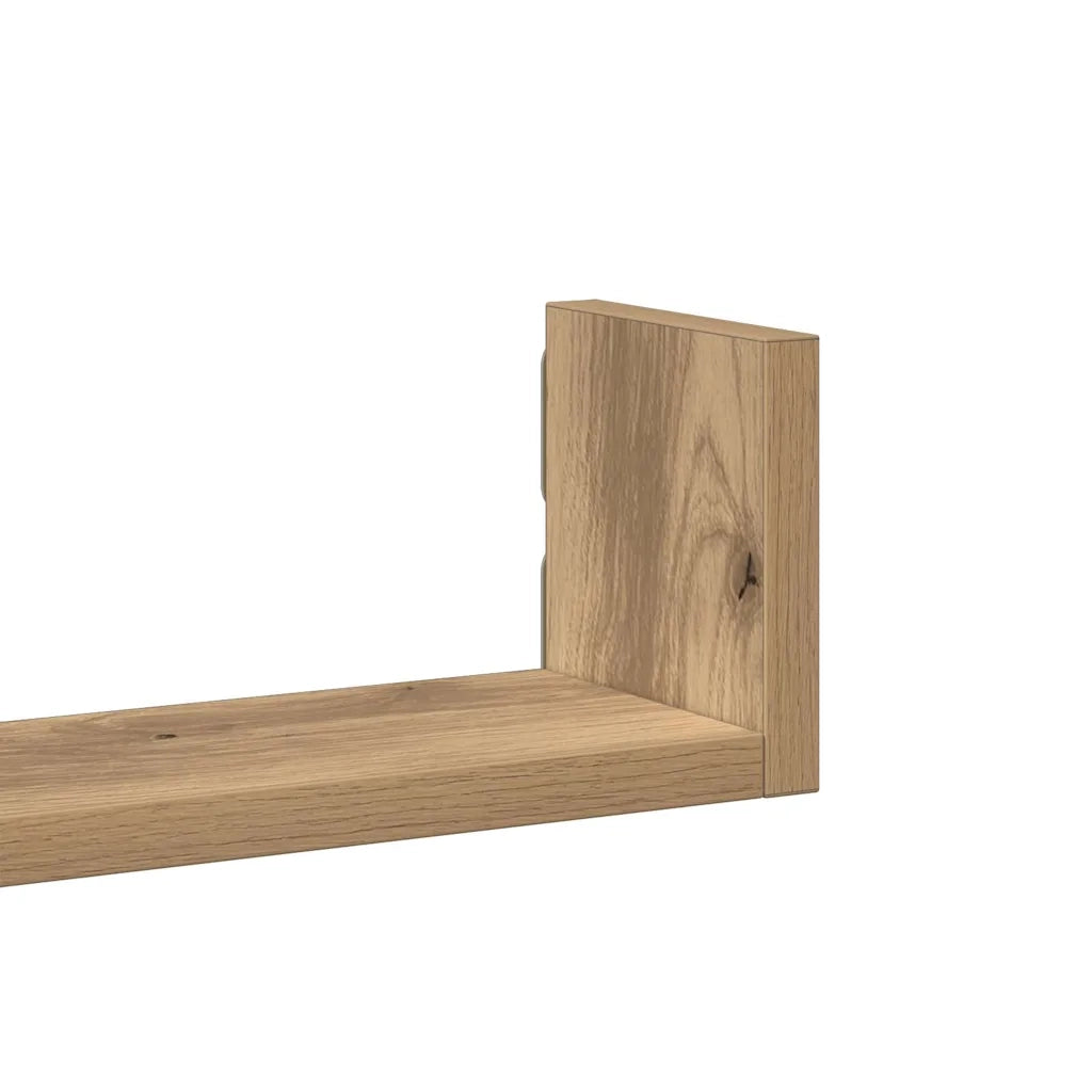 Mensole a Muro 3pz Rovere Artigianale in Truciolato 853316