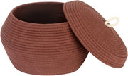 Organizzatore multifunzionale con coperchio in cotone, 13 x 9 pollici (grande, marrone)