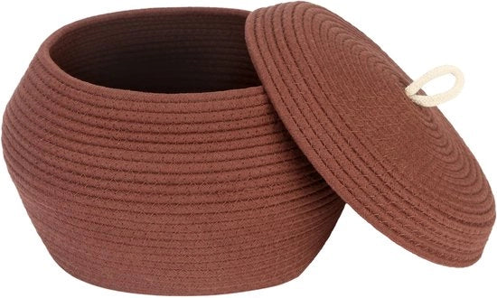 Organizzatore multifunzionale con coperchio in cotone, 13 x 9 pollici (grande, marrone)