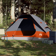 Tenda da Campeggio a Cupola 2 Persone-Tenda per Escursionismo Grigio e Arancione 435387