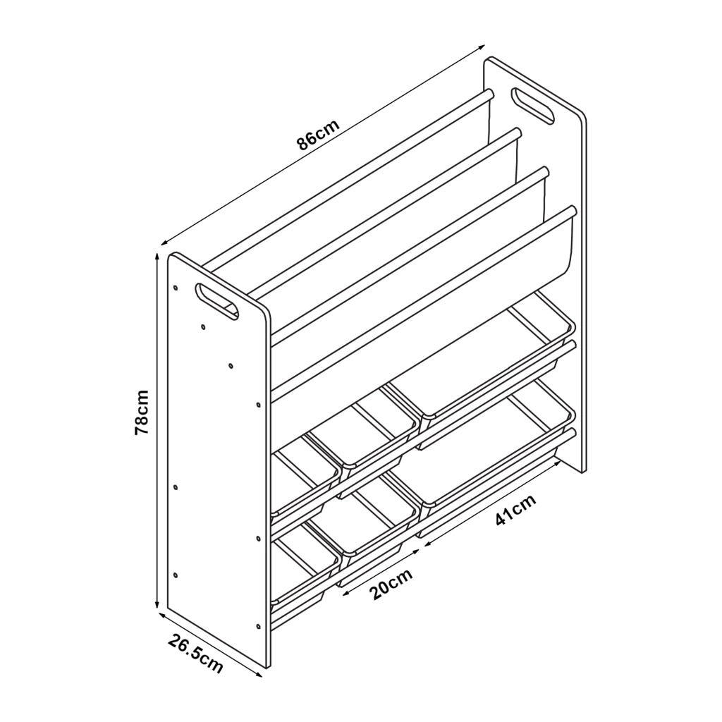 Scaffale per Cameretta Rødøy Mobile Porta Giochi 78x86x27 cm Decorazione Koala [en.casa]