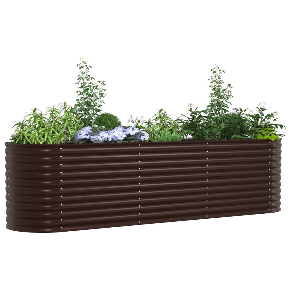 lettiera da giardino  marrone 320x80x81 cm in acciaio zincato