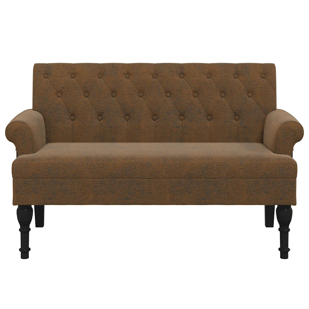 Panca con Schienale Marrone 120x62x75,5 cm in Scamosciato CFW2285287