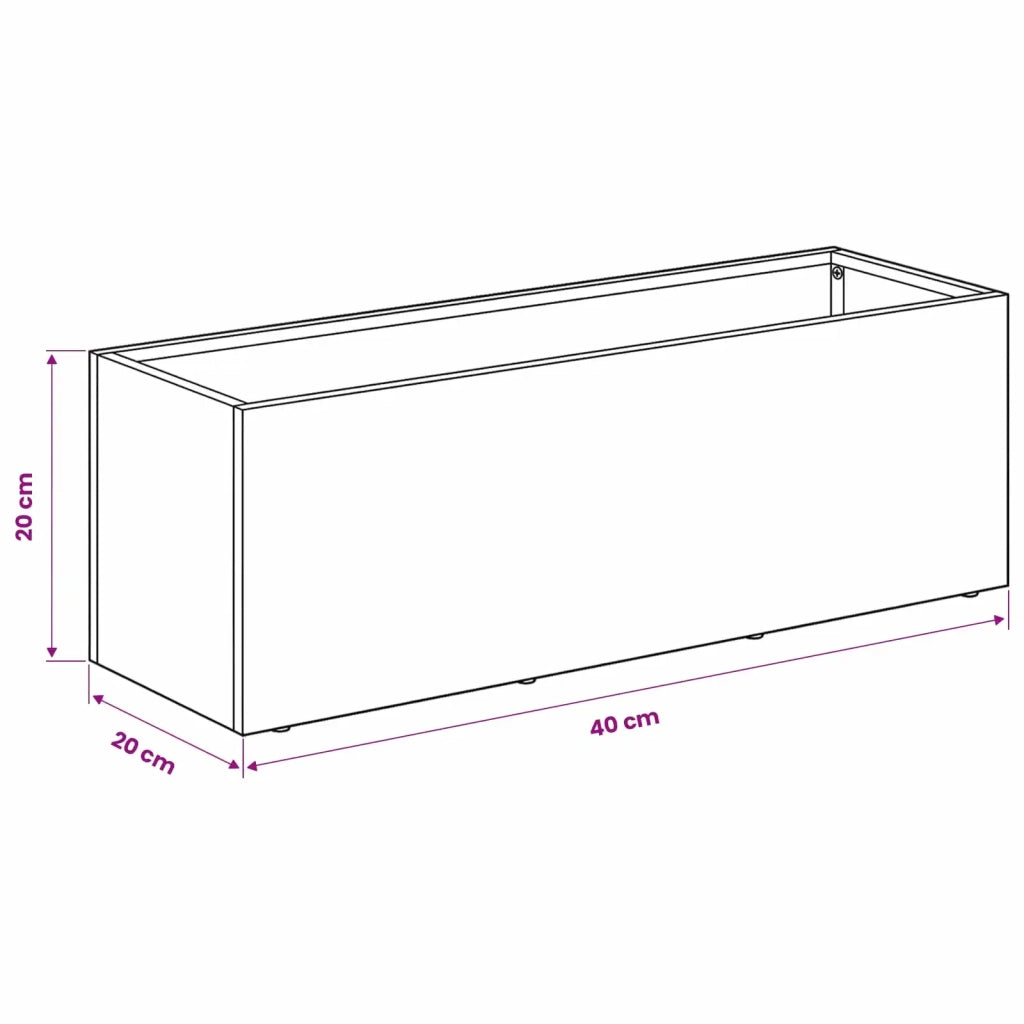 Vaso da giardino Argento 40 x 20 x 20 cm Acciaio Inox 8005142