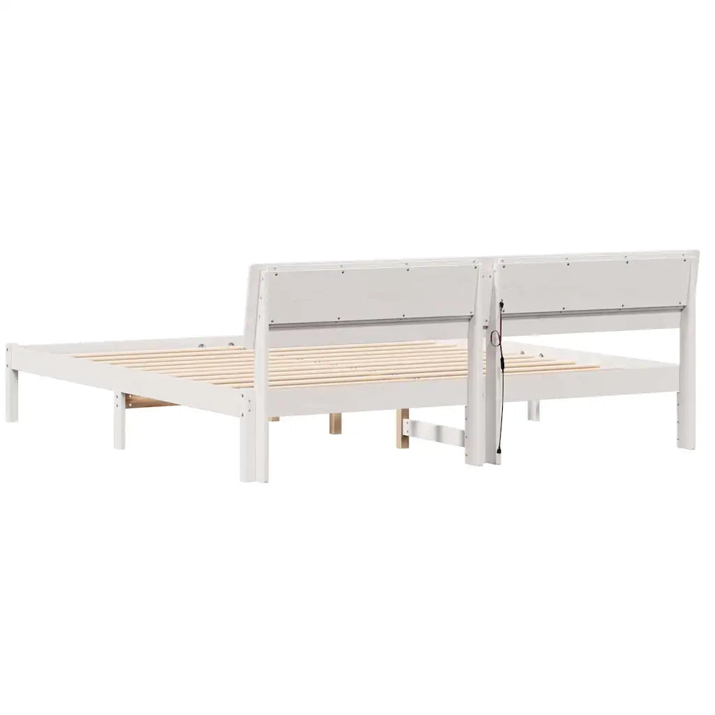 vidaXL Struttura del letto Bianco 180 x 200 cm Legno di pino massello