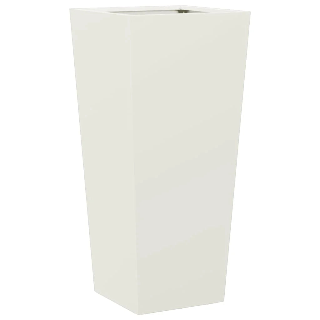 Fioriera rialzata per piante fiori terrazza giardino 35 x 35 x 75 cm acciaio bianco 02_0037512