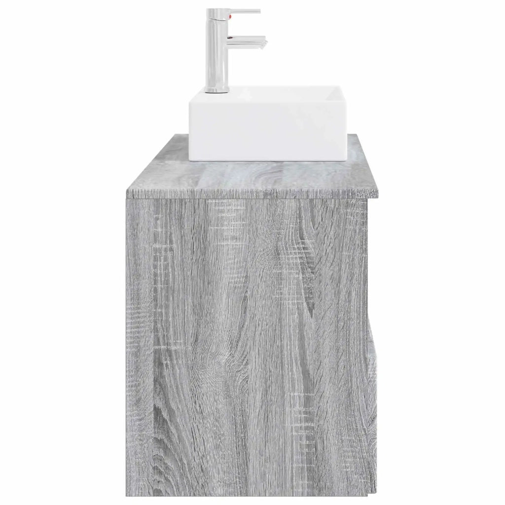 Set di mobili per il bagno 2 pz Sonoma grigio 3404060