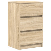 Comodino | Armadio da Notte | Mobiletto da notte con 3 Cassetti Rovere Sonoma 39x35x65 cm