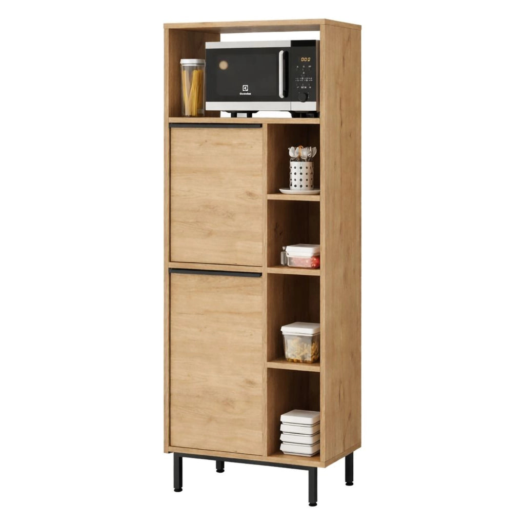 Madia Uta, Credenza 7 Ripiani, 160x36x45h cm Marrone Rovere