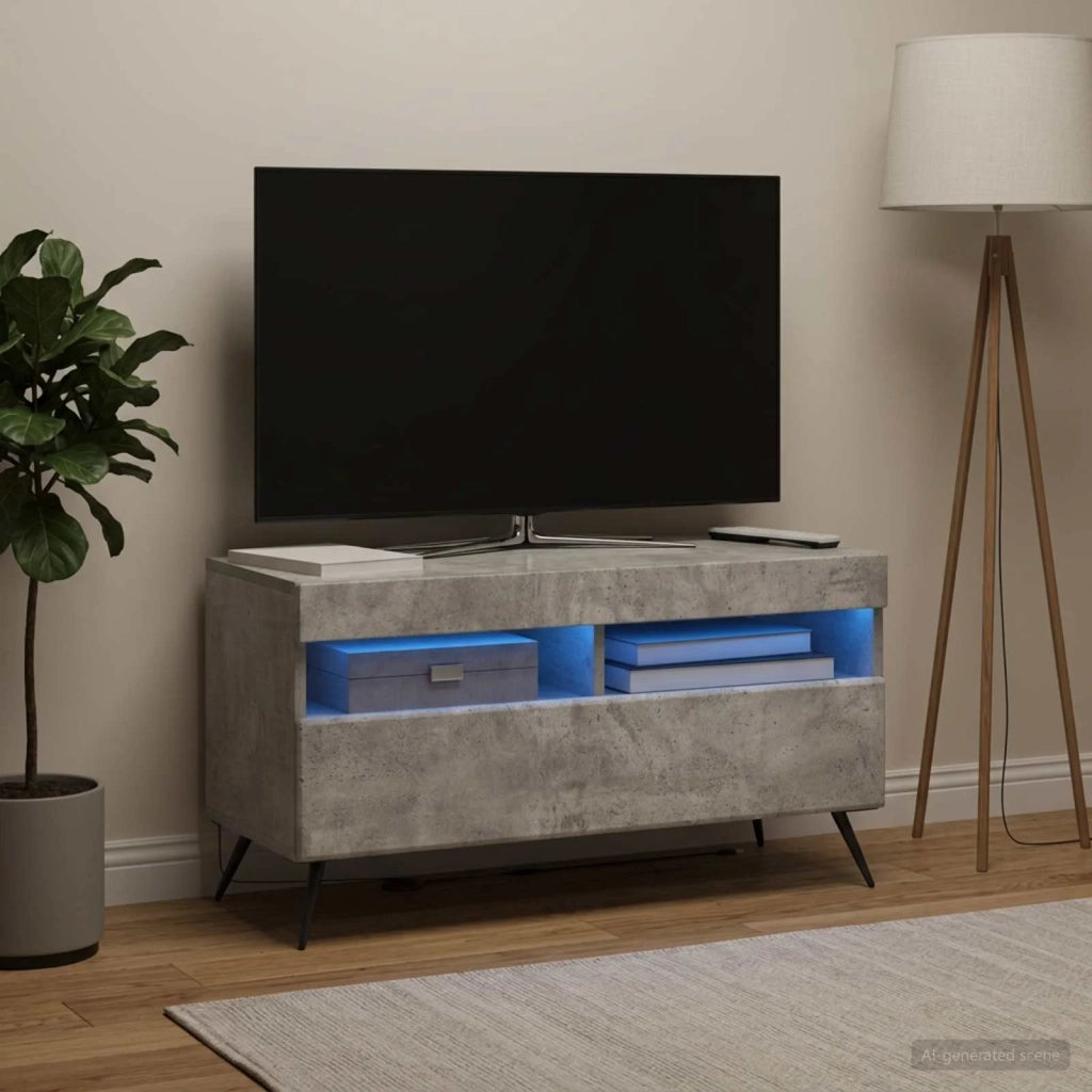 Mobile TV LED Grigio Cemento Legno ingegnerizzato 897658