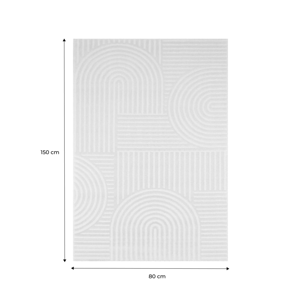 Tappeto da interno motivo grafico archi, crema, crema
